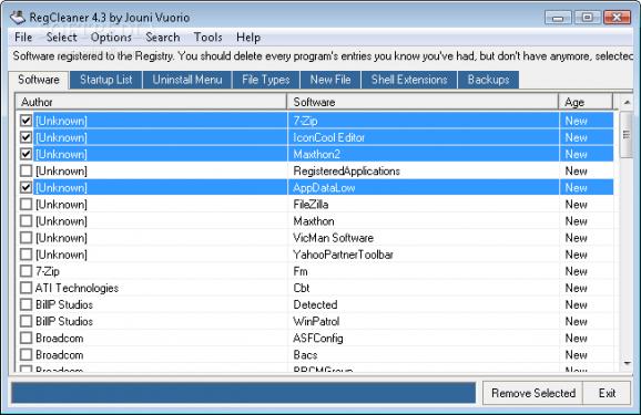 RegCleaner screenshot