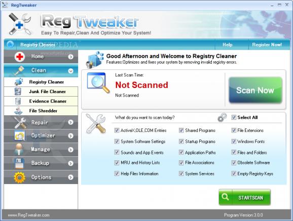 RegTweaker screenshot