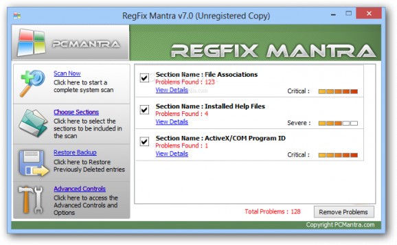 RegFix Mantra (formerly RegistryFix Mantra) screenshot