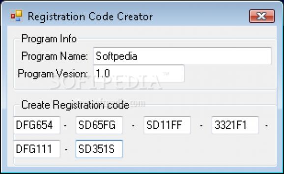 Registration Code Creator screenshot