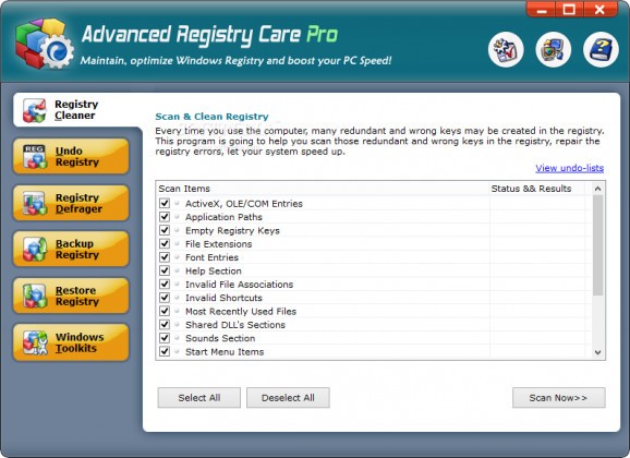 Advanced Registry Care Pro (formerly Advanced Registry Care) screenshot