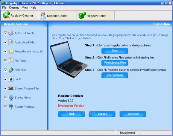 Registry Optimizer 2007 screenshot