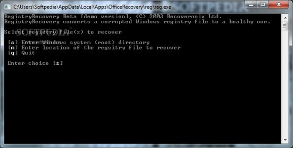 Recovery for Windows Registry screenshot