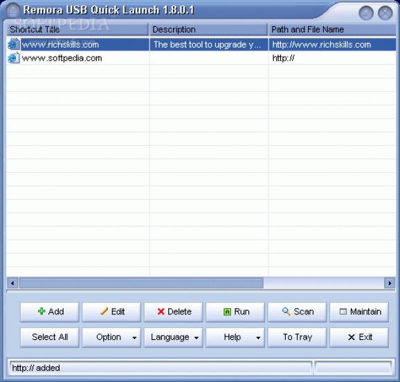 Remora USB Quick Launch screenshot
