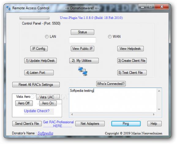 Remote Access Control (Uvnc-Plugin) screenshot