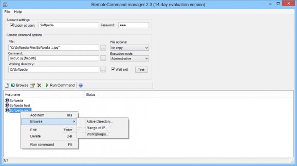 RemoteCommand manager screenshot