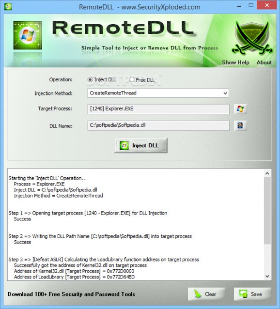 RemoteDLL Portable screenshot