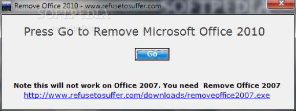 Remove Office 2010 screenshot