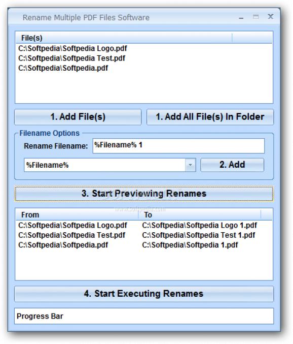 Rename Multiple PDF Files Software screenshot