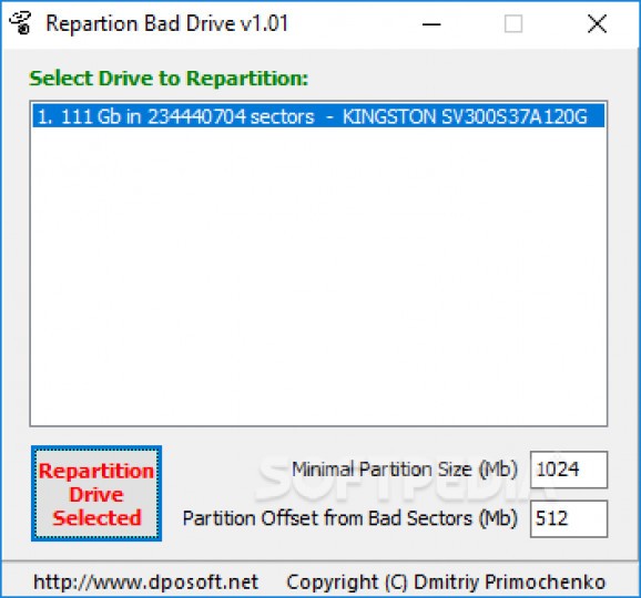 Repartition Bad Drive screenshot