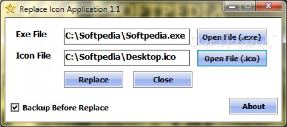 Replace Icon Application screenshot