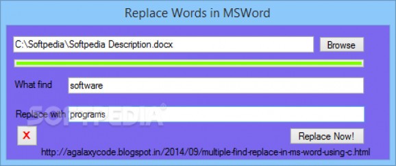 Replace Words in MSWord screenshot
