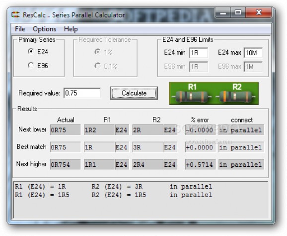 ResCalc screenshot