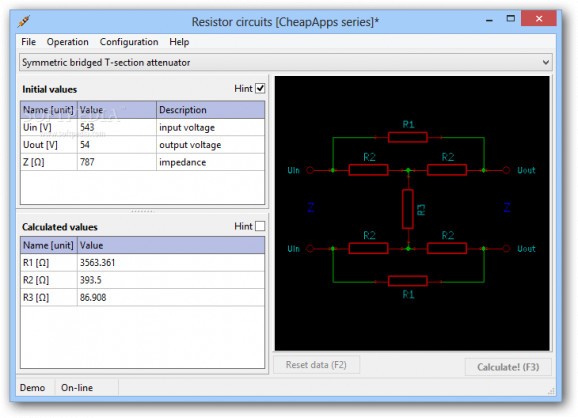 Resistor circuits screenshot