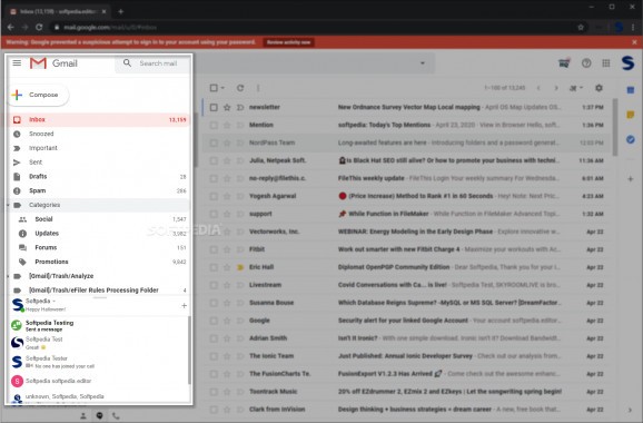 Resize Gmail Sidebar screenshot