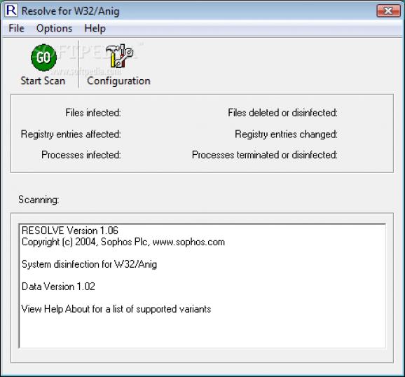 Resolve for W32/Anig screenshot