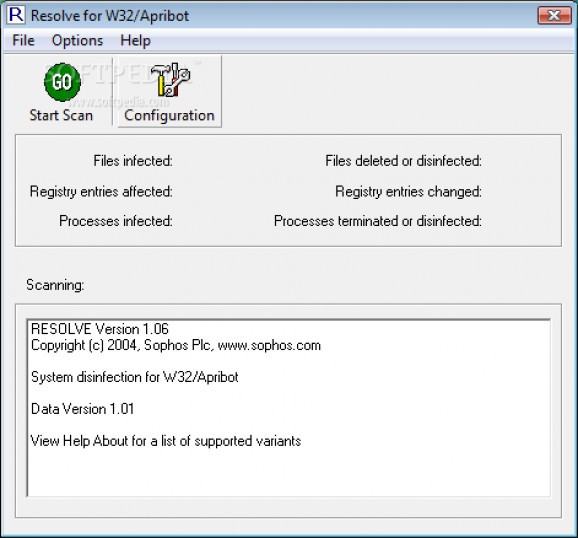 Resolve for W32/Apribot-C screenshot