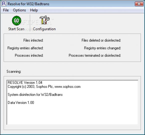 Resolve for W32/Badtrans screenshot