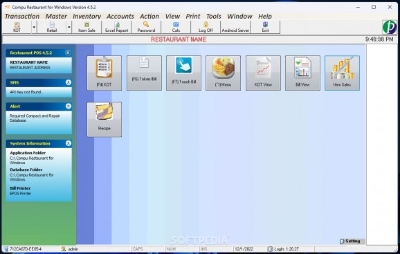 Compu Restaurant (formerly Restaurant Billing Software) screenshot