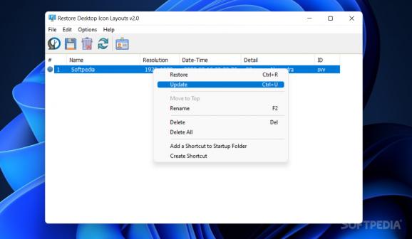 Restore Desktop Icon Layouts screenshot