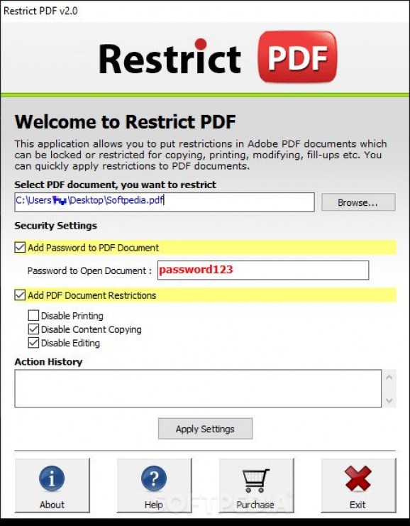 Restrict PDF screenshot