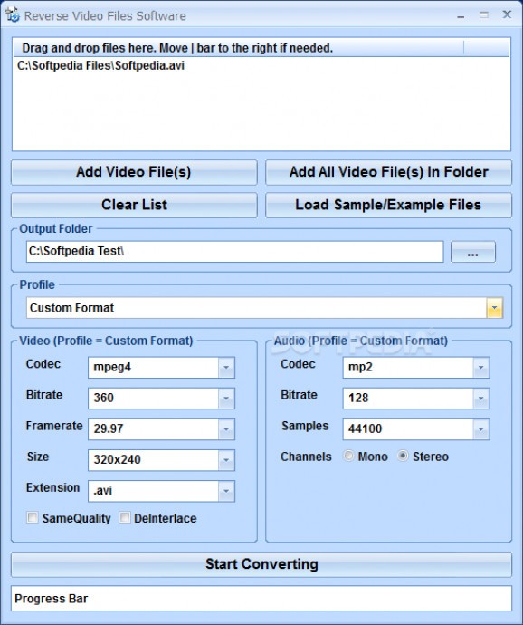 Reverse Video Files Software screenshot