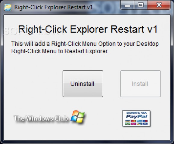 Right-Click Restart Explorer screenshot