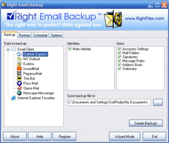 Right Email Backup screenshot