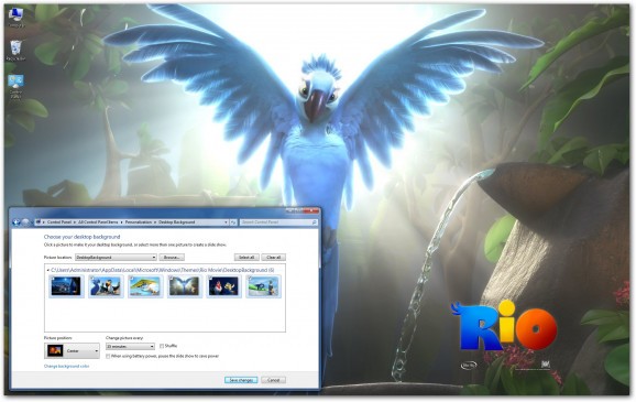 Rio Movie Windows 7 Theme screenshot