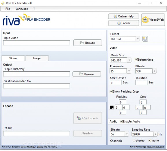 Riva FLV Encoder screenshot