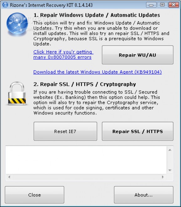 Rizone's Internet Recovery KIT screenshot