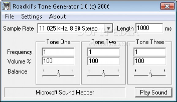 Roadkil's Tone Generator screenshot