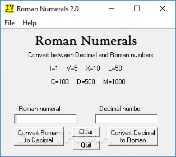 Roman Numerials screenshot
