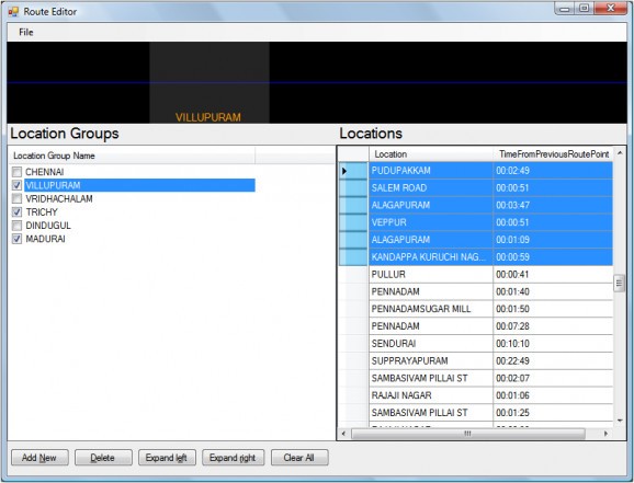 Route Editor screenshot