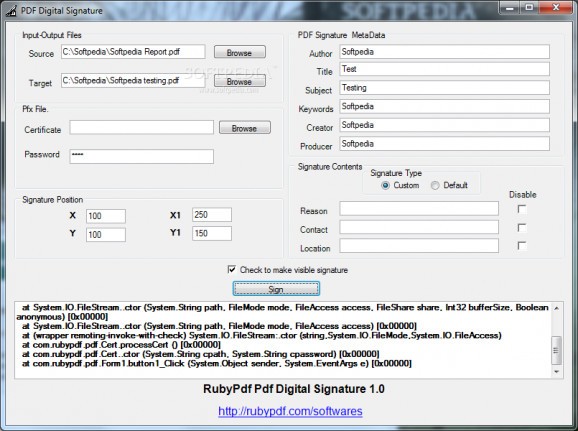 PDF Digital Signature screenshot