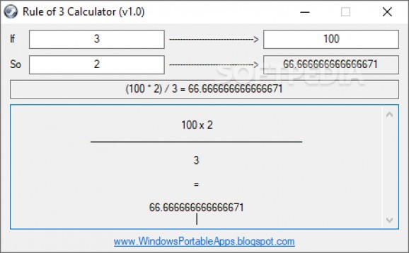 Rule of 3 Calculator screenshot