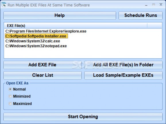 Run Multiple EXE Files At Same Time Software screenshot