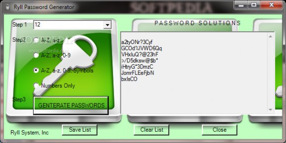 Ryll Password Generator screenshot