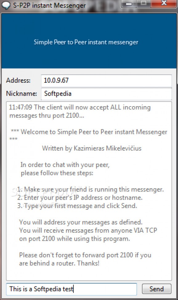 S-P2P instant Messenger screenshot