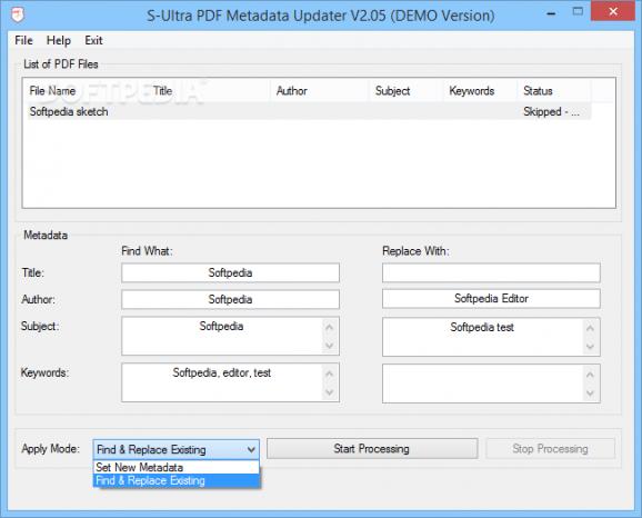 S-Ultra PDF Metadata Updater screenshot