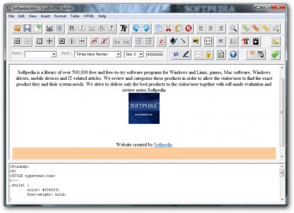 S-soft HTML Editor screenshot