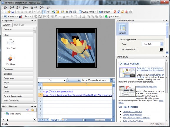 SAP Crystal Reports Dashboard Design screenshot