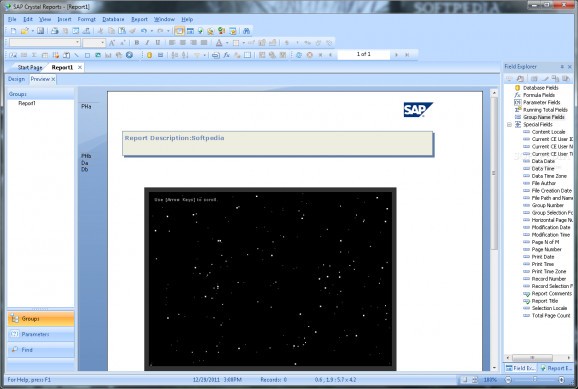 SAP Crystal Reports screenshot
