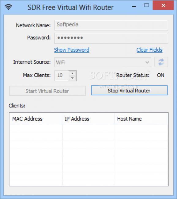 SDR Free Virtual Wifi Router screenshot