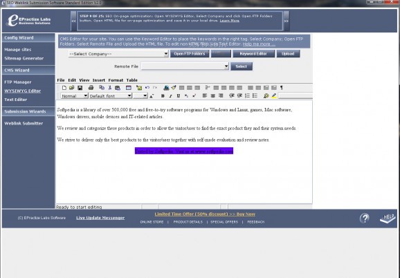 SEO Weblink Submission Software screenshot