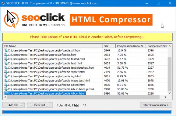 SEOCLICK HTML Compressor screenshot