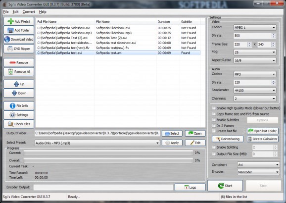 SGI's Video Convert GUI Portable screenshot
