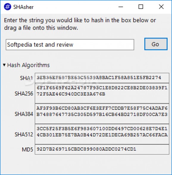 SHAsher screenshot