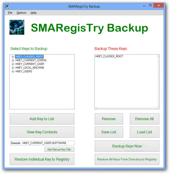 SMARegisTry Backup Portable screenshot