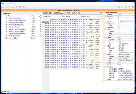 SMBIOS Explorer screenshot